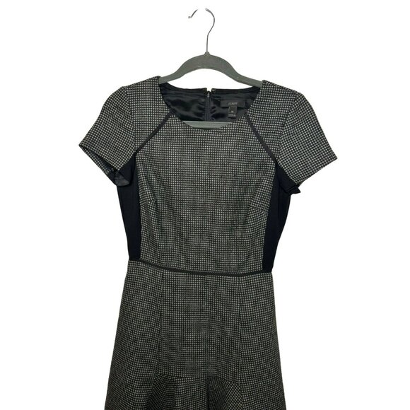 J. Crew Women’s Dress Career Wool Blend Tweed A Line Flare Mini Gray Black SZ 00 - Picture 4 of 7